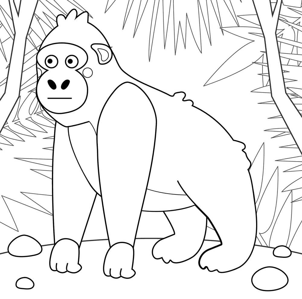 Gorilla 2 Coloring Page Md Coloring Page — Free Printable — free printable coloring page