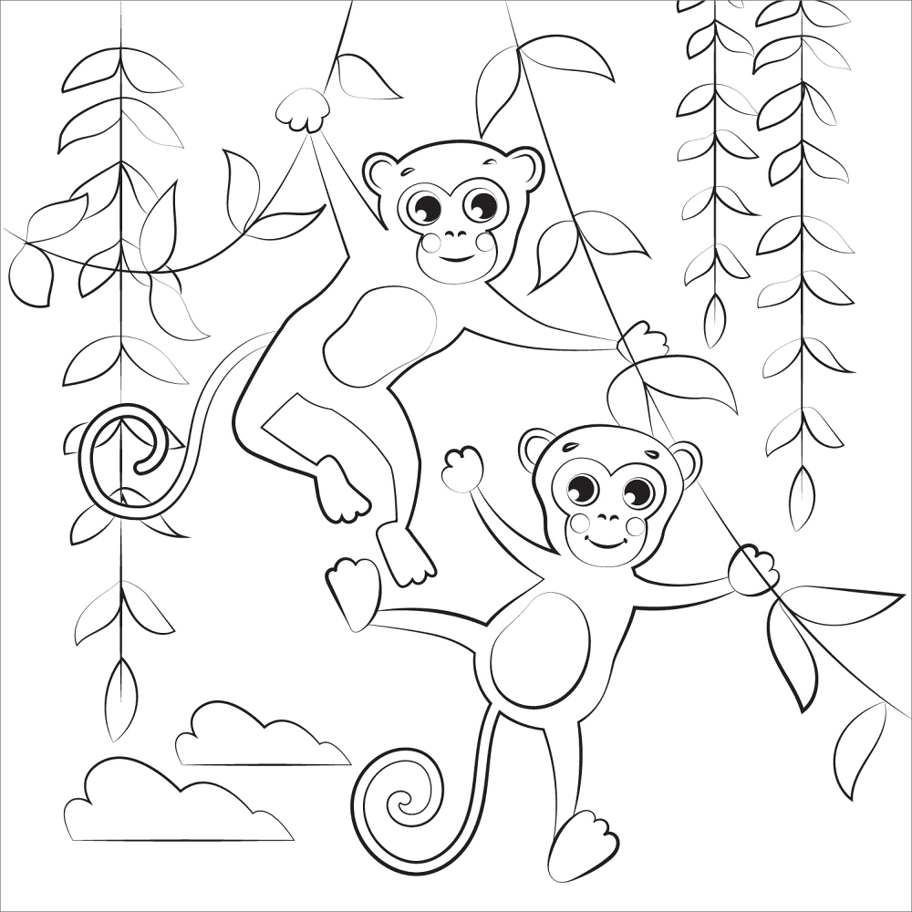 Monkey Coloring Page Md Coloring Page — Free Printable — free printable coloring page