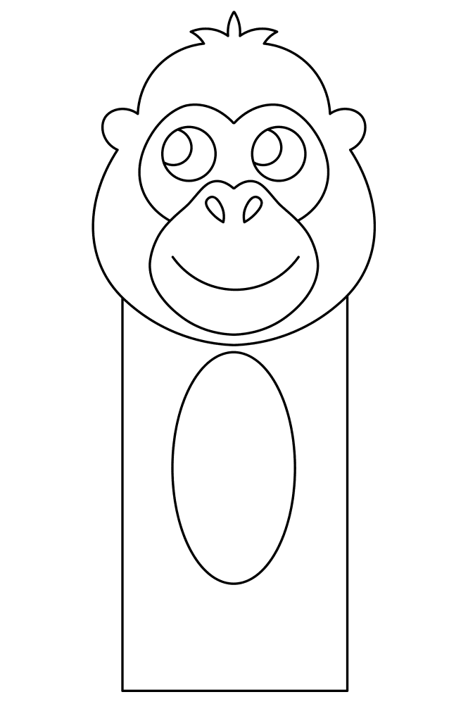 Rainforest Monkey Bookmark 1 Md Coloring Page — Free Printable — free printable coloring page