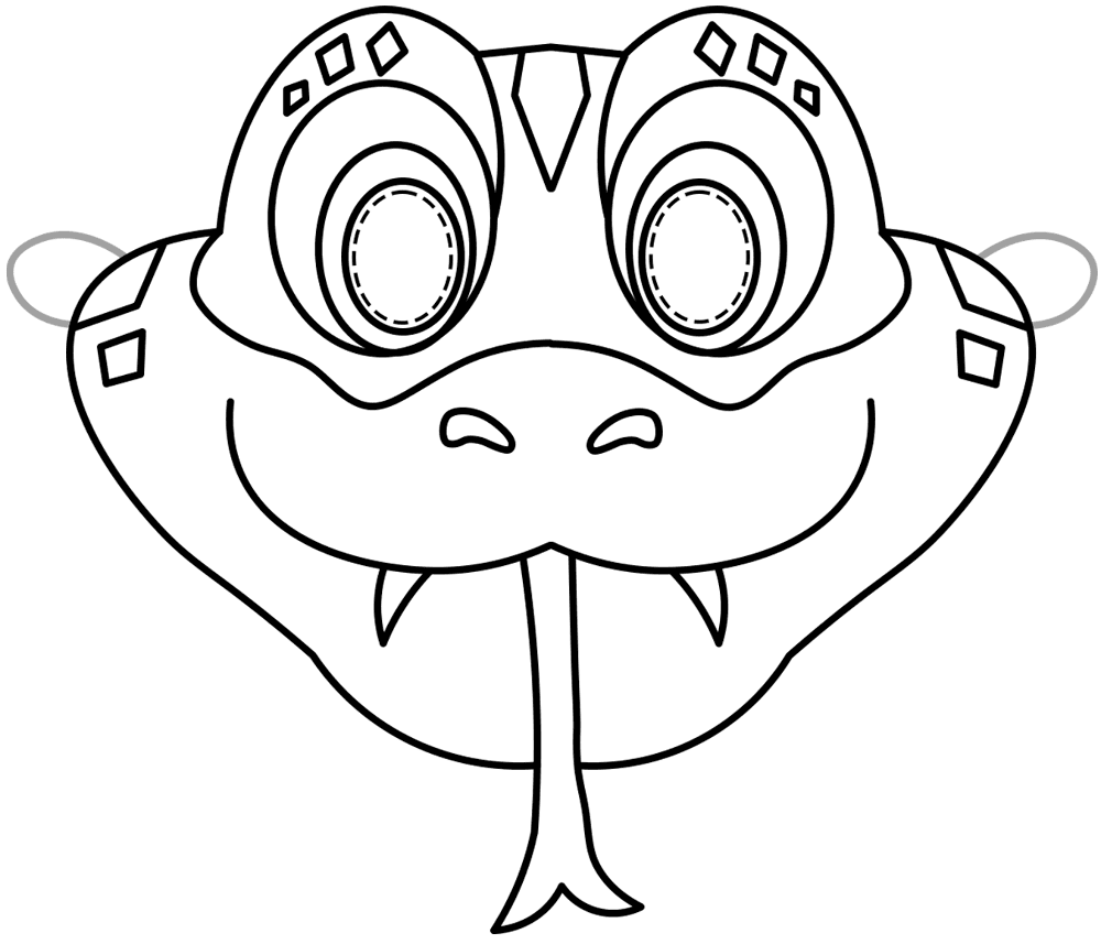 Rainforest Snake Paper Mask Md Coloring Page — Free Printable — free printable coloring page