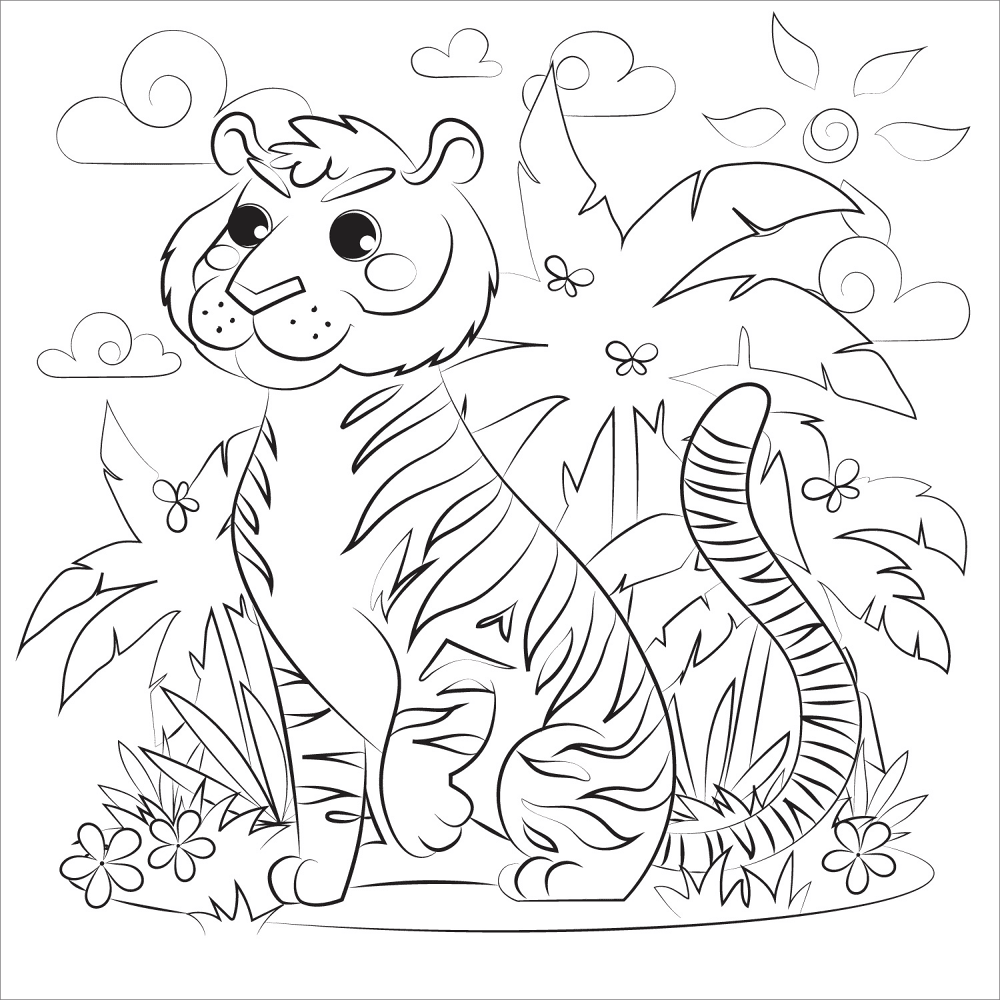 Tiger Coloring Page Md Coloring Page — Free Printable — free printable coloring page