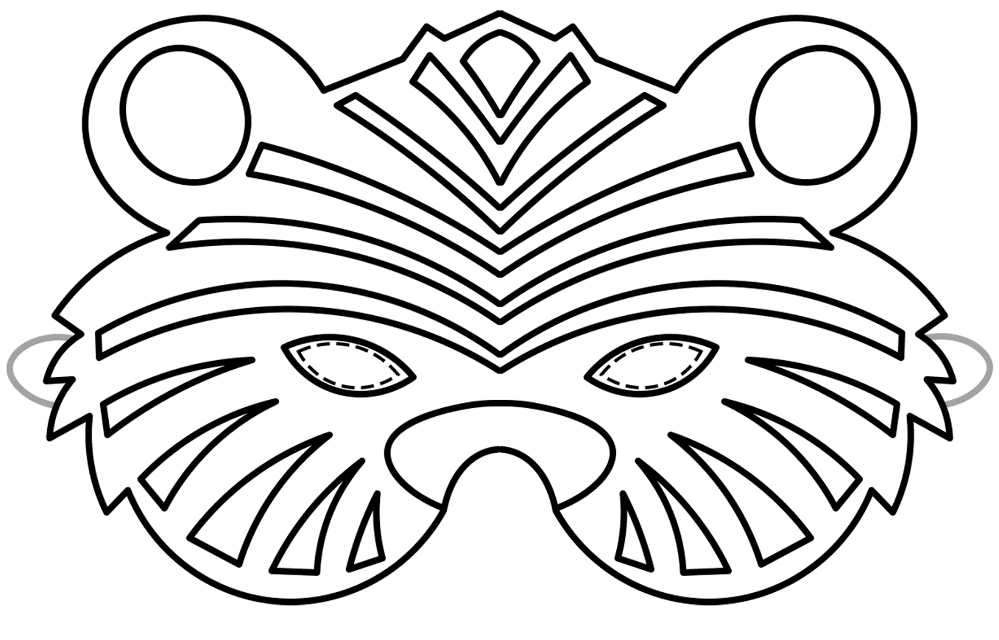Tiger Young Animal Paper Mask Md Coloring Page — Free Printable — free printable coloring page