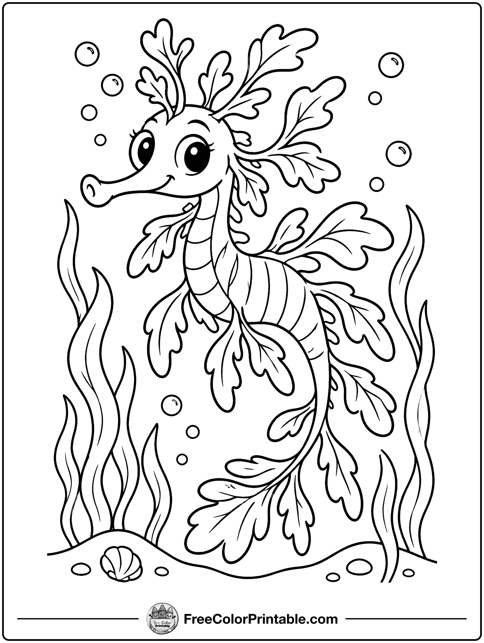 Leafy Sea Dragon Coloring Page — free color printable