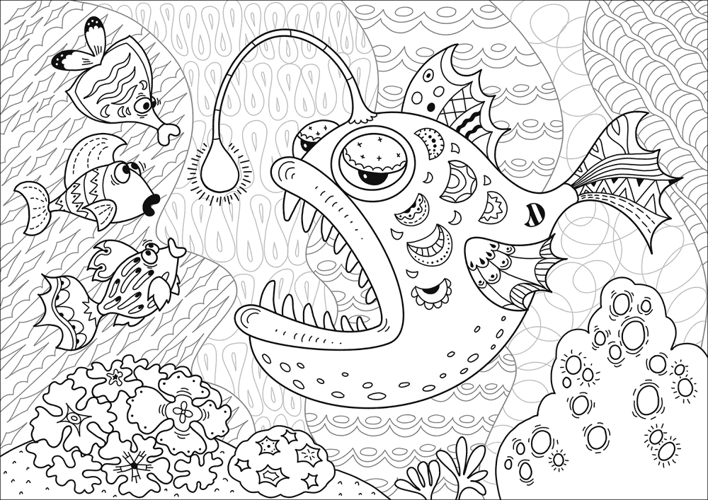 Anglerfish Coloring Page Md Coloring Page — Free Printable — free printable coloring page