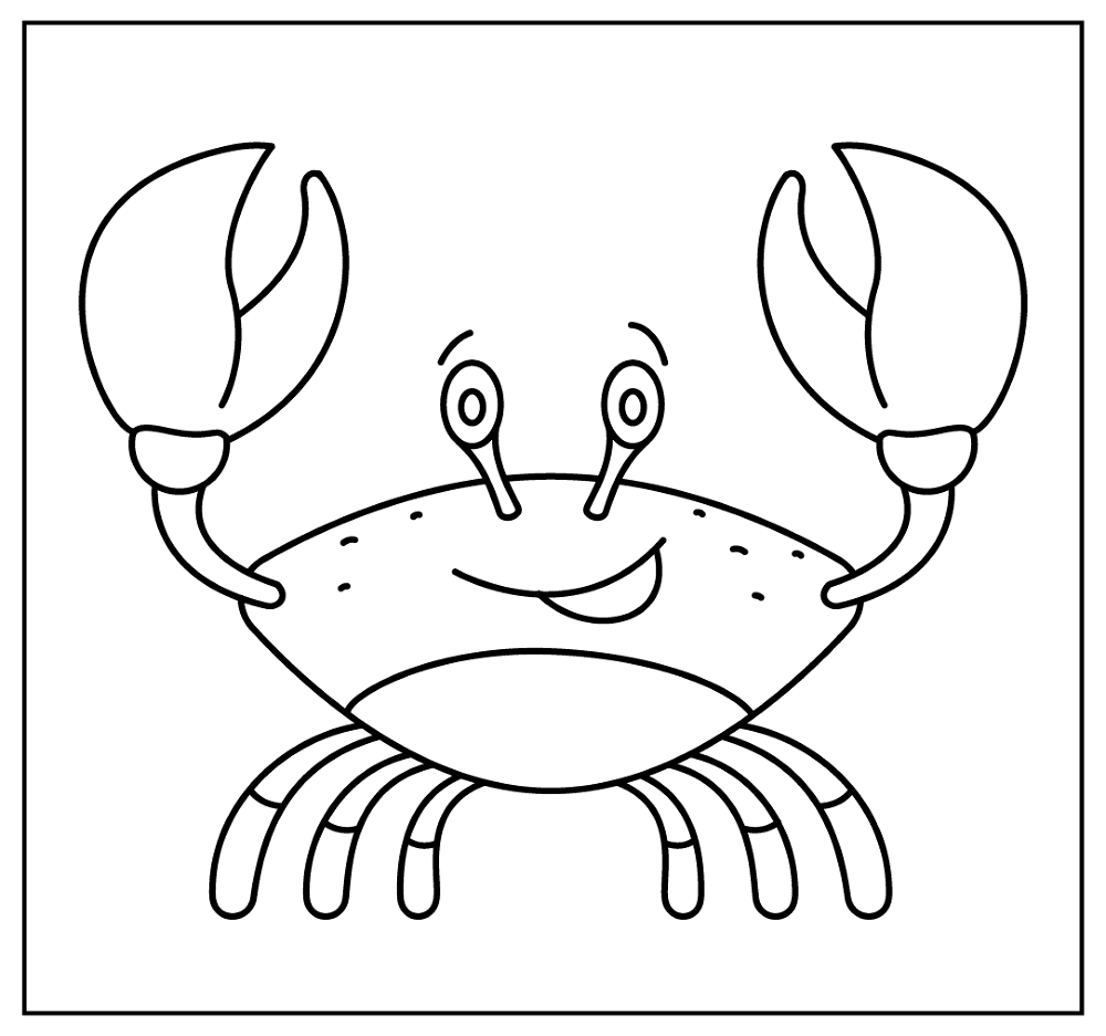 Cartoon Crab Selfie Coloring Page Md Coloring Page — Free Printable — free printable coloring page