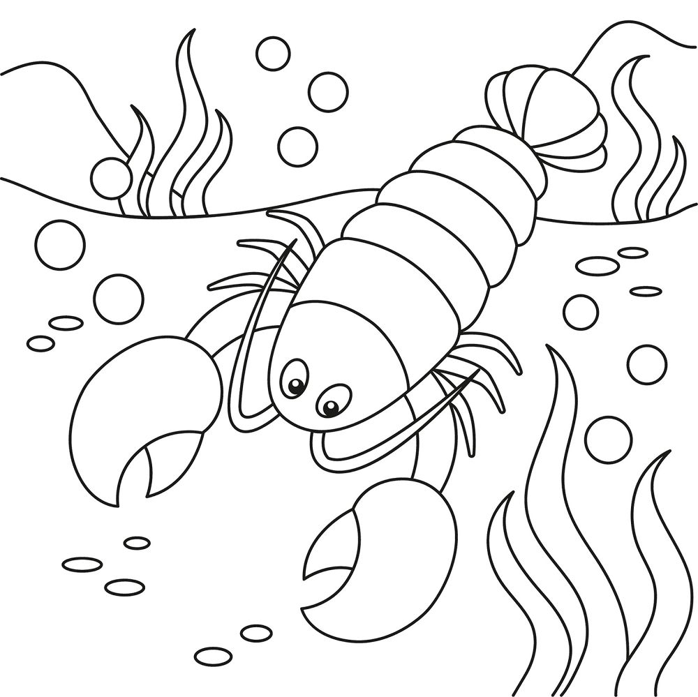 Cartoon Lobster 2 Coloring Page Md Coloring Page — Free Printable — free printable coloring page