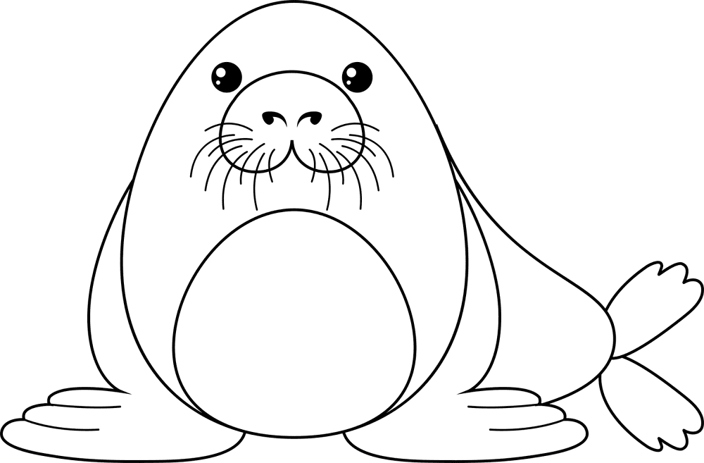 Cartoon Seal Coloring Page Md Coloring Page — Free Printable — free printable coloring page