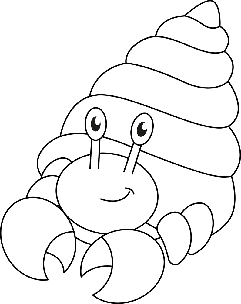 Cute Hermit Crab Coloring Page Md Coloring Page — Free Printable — free printable coloring page