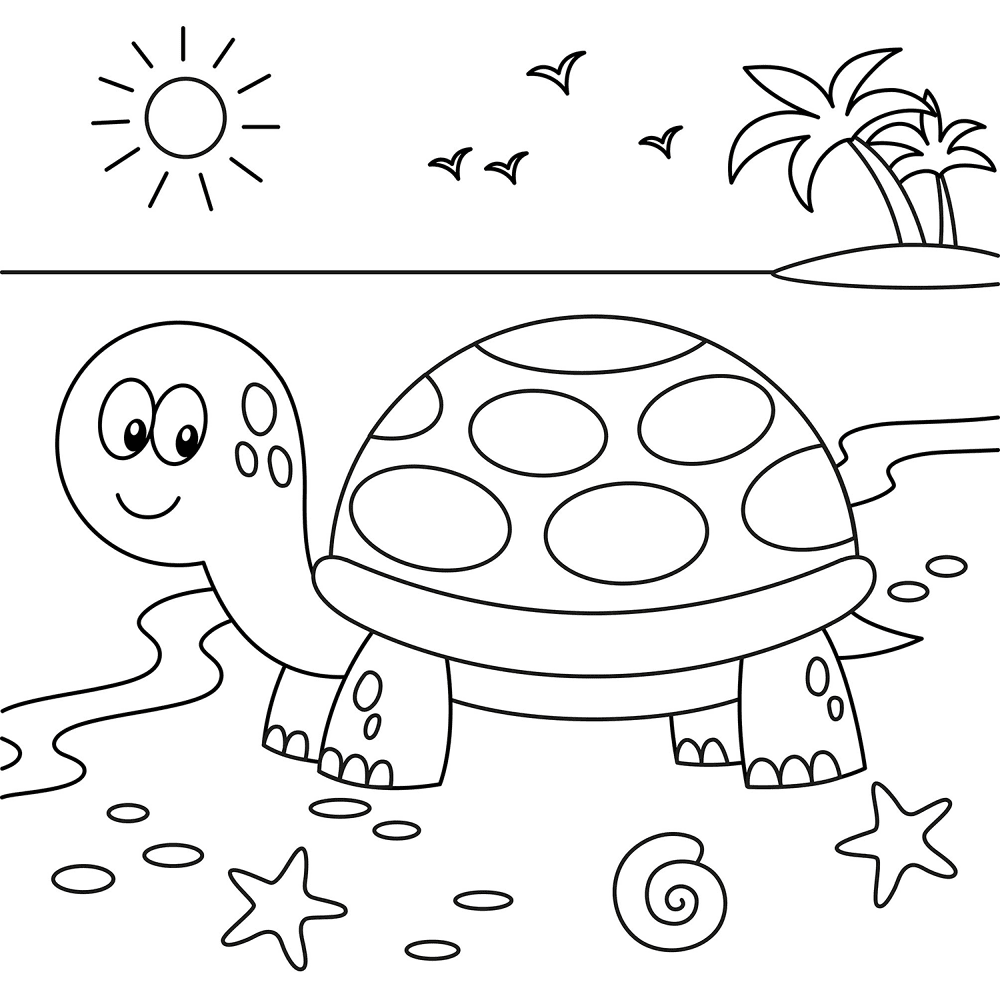 Cute Turtle 2 Coloring Page Md Coloring Page — Free Printable — free printable coloring page