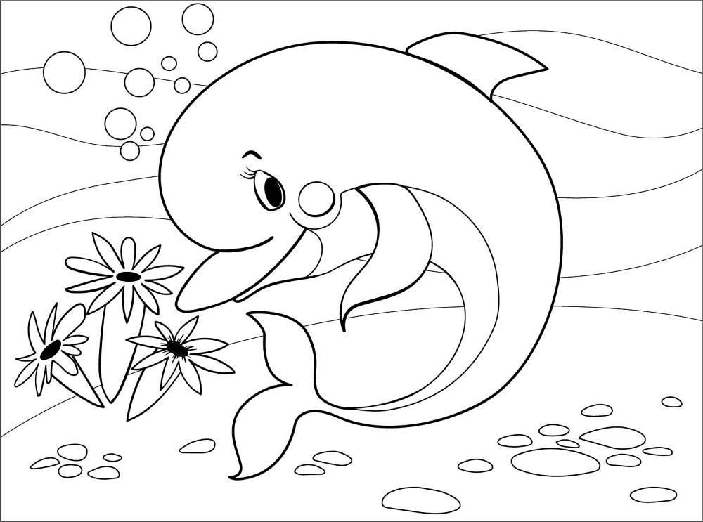 Dolphin Coloring Page Md Coloring Page — Free Printable — free printable coloring page