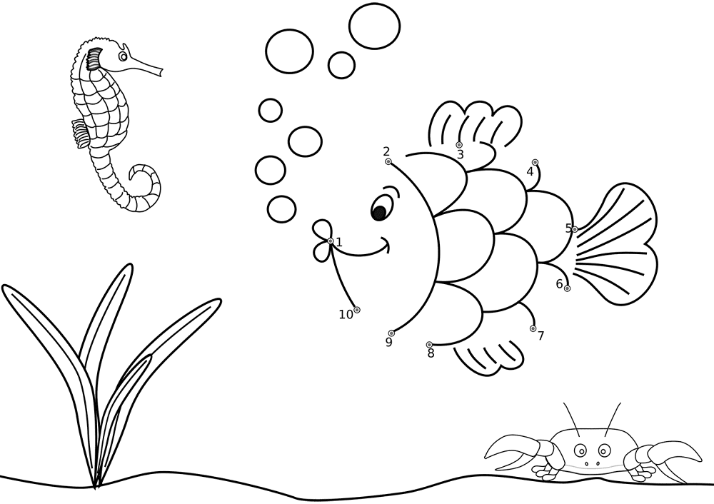 Fish Dot To Dot Md Coloring Page — Free Printable — free printable coloring page