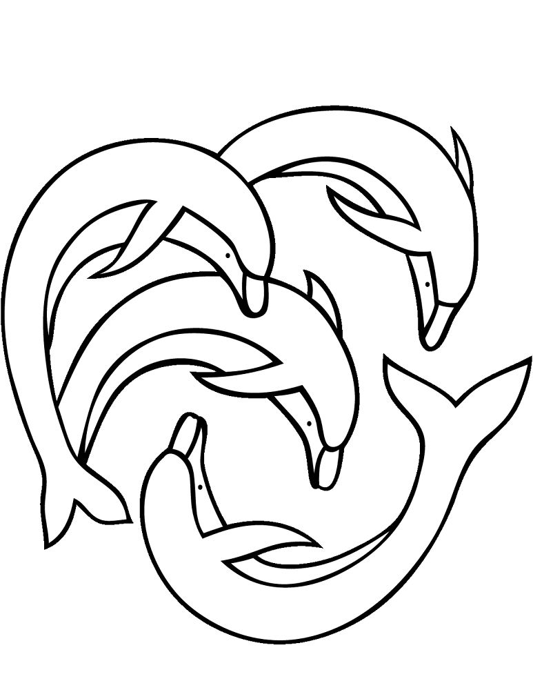 Four Dolphins Coloring Page Md Coloring Page — Free Printable — free printable coloring page