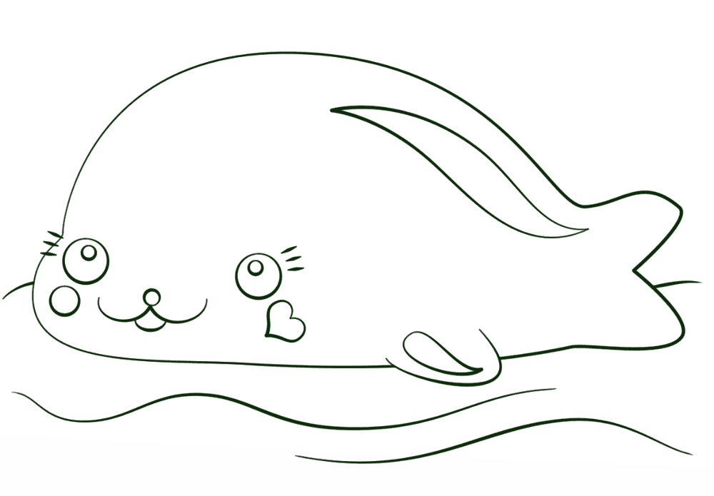 Kawaii Seal Coloring Page Md Coloring Page — Free Printable — free printable coloring page
