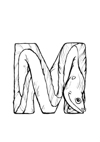M Is For Moray Coloring Page Md Coloring Page — Free Printable — free printable coloring page