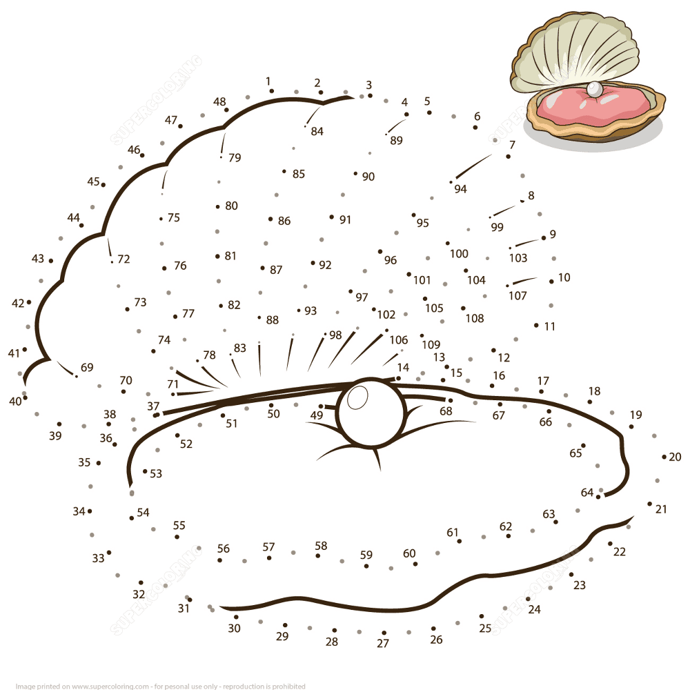 Oyster Dot To Dot Md Coloring Page — Free Printable — free printable coloring page
