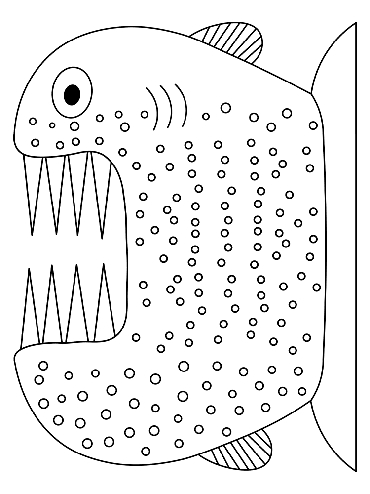 Scary Predator Fish 1 Md Coloring Page — Free Printable — free printable coloring page