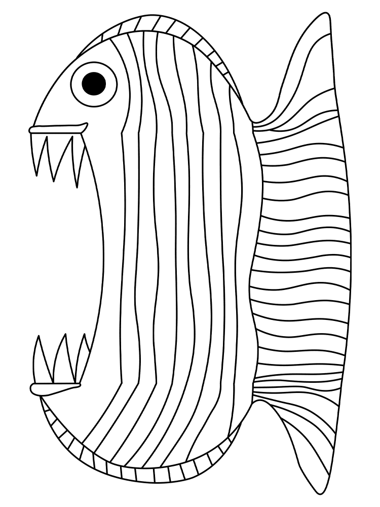 Scary Striped Fish Md Coloring Page — Free Printable — free printable coloring page