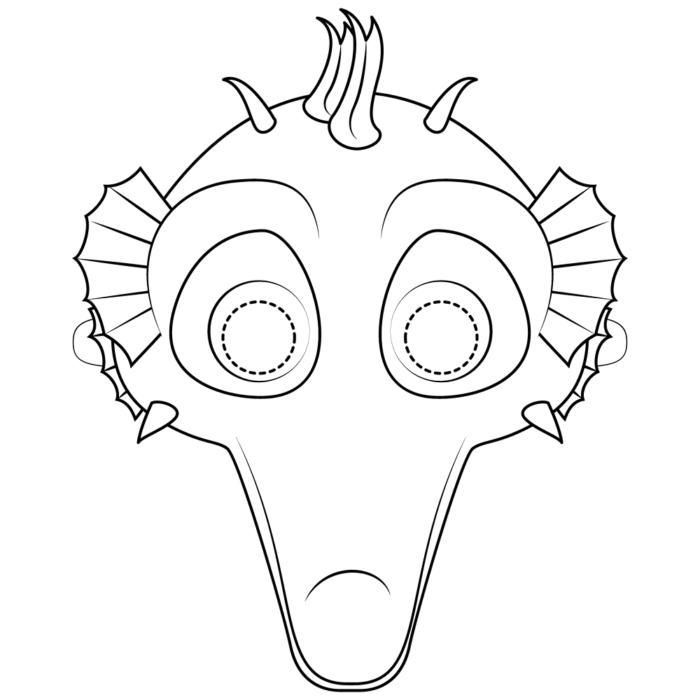 Seahorse Mask Coloring Page Md Coloring Page — Free Printable — free printable coloring page