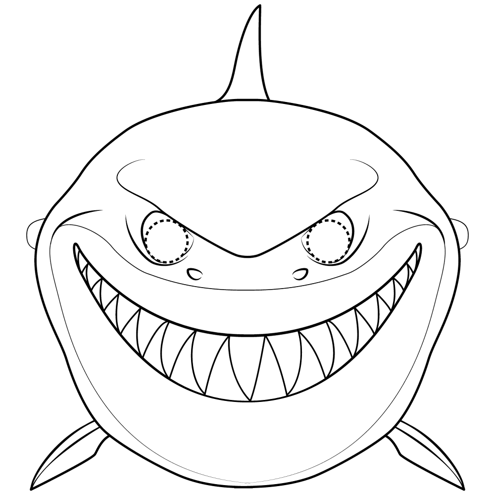 Shark Mask Coloring Page Md Coloring Page — Free Printable — free printable coloring page