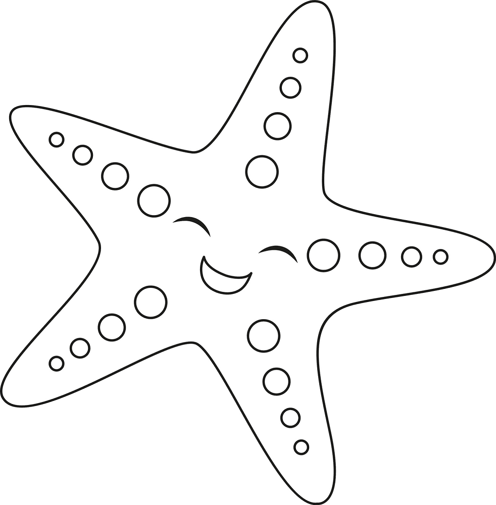 Smiling Starfish Coloring Page Md Coloring Page — Free Printable — free printable coloring page