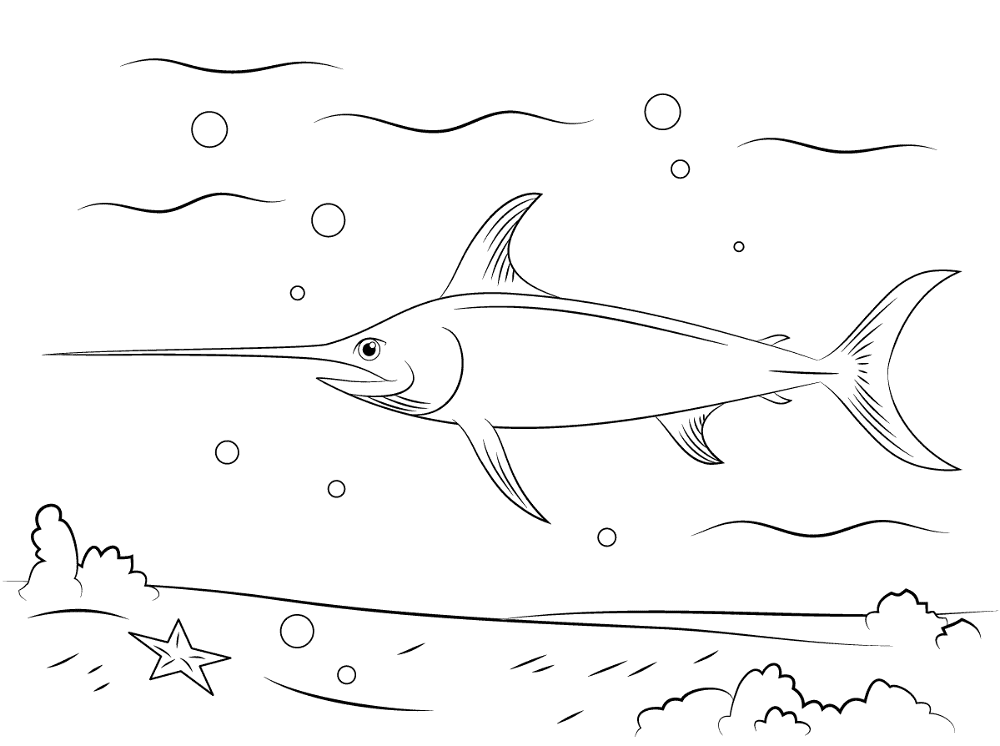 Swordfish Coloring Pages Md Coloring Page — Free Printable — free printable coloring page