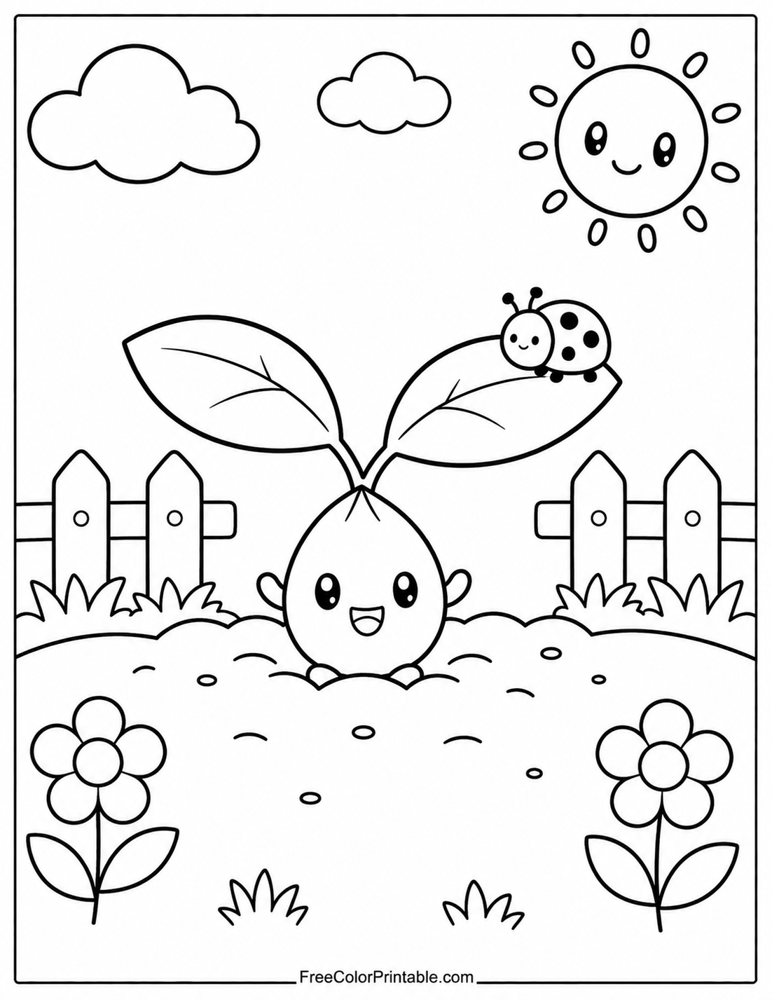 Kawaii Sprout In A Sunny Garden