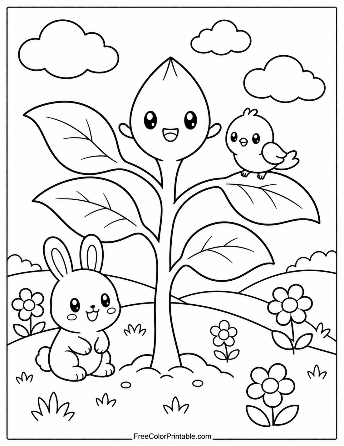 Happy Plant In A Whimsical Garden