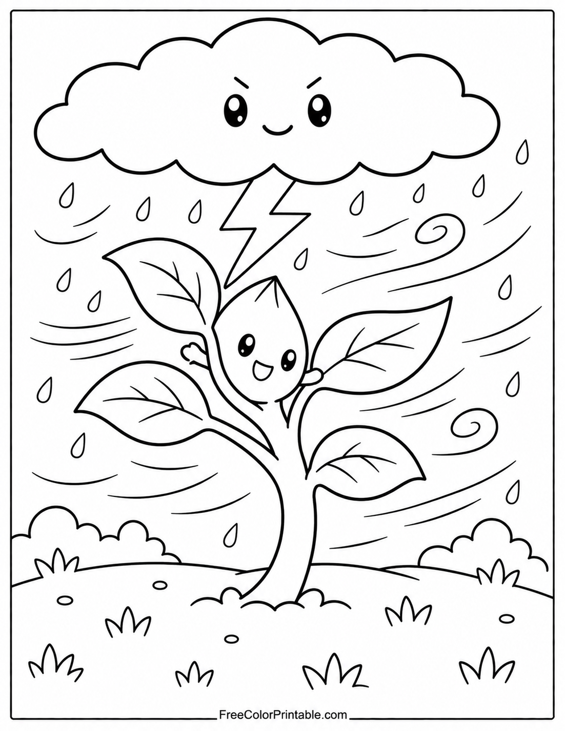 Cute Plant Braving The Storm