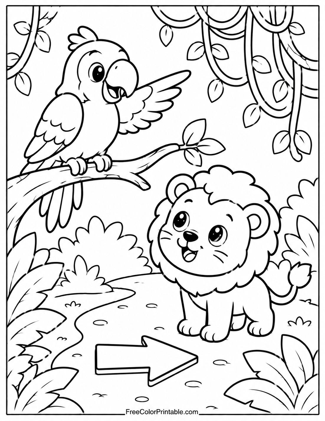 Jungle Adventure With A Happy Parrot
