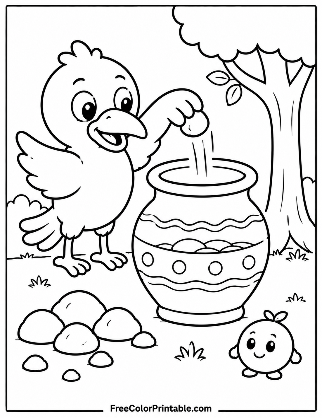 Cheerful Bird And Playful Mascot Scene