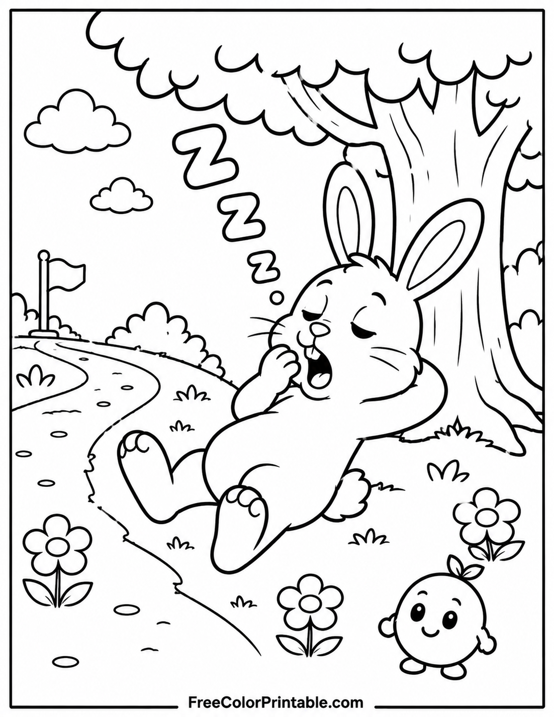 Sleeping Bunny In The Park