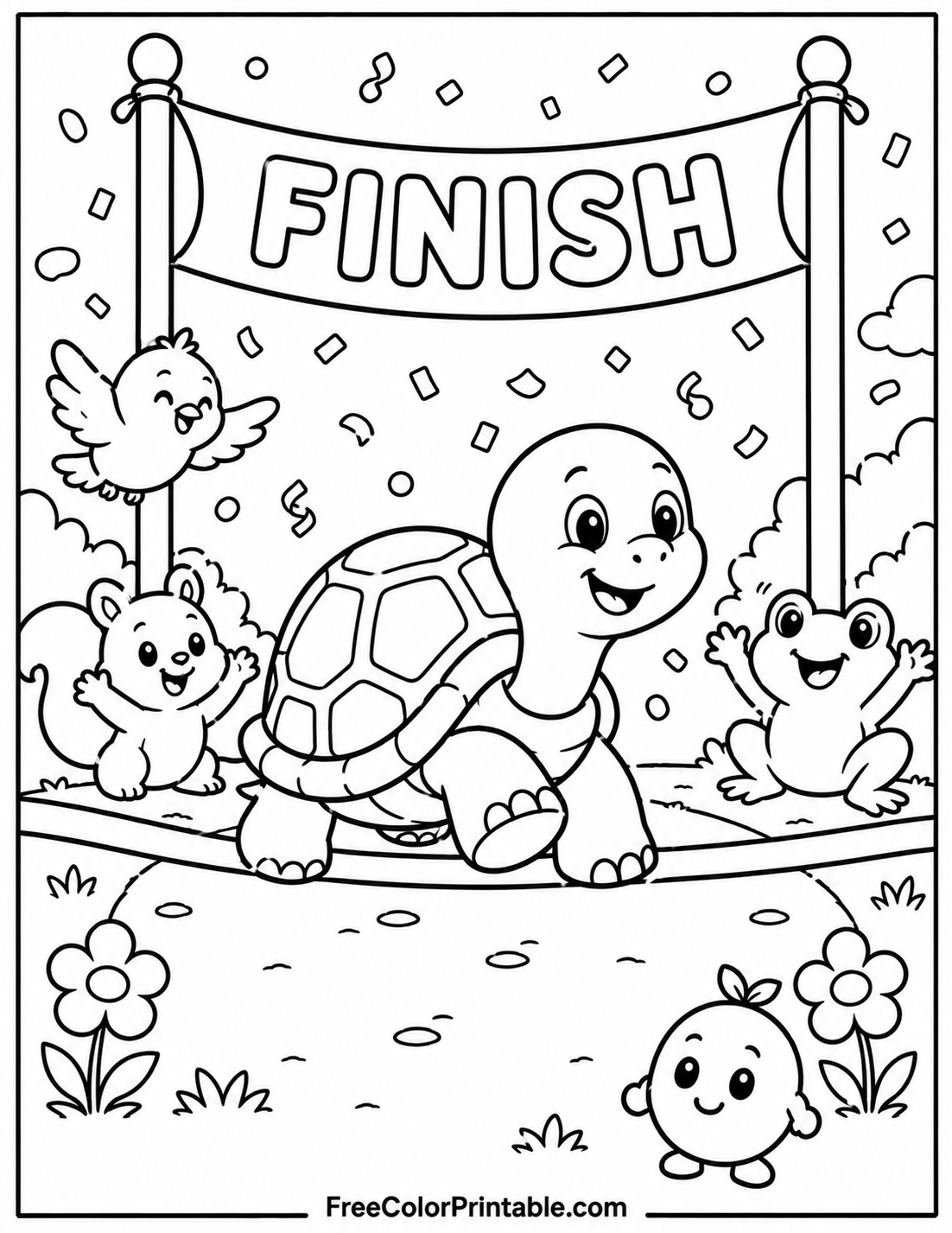 Turtle'S Victory At The Finish Line
