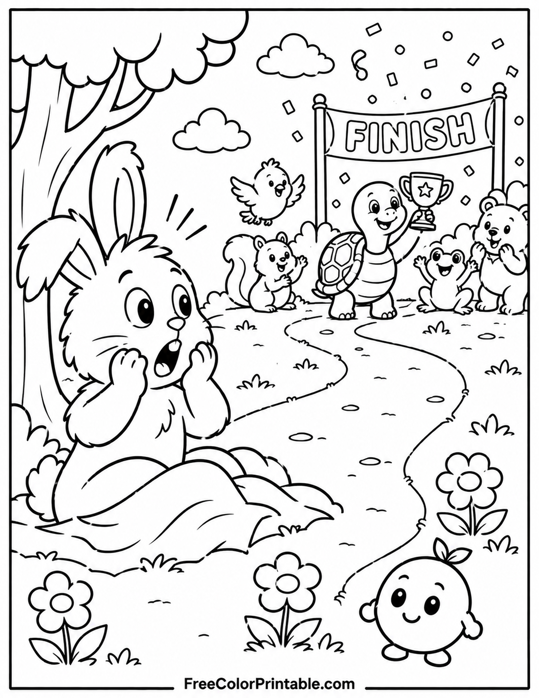 Rabbit'S Surprise At The Race Finish