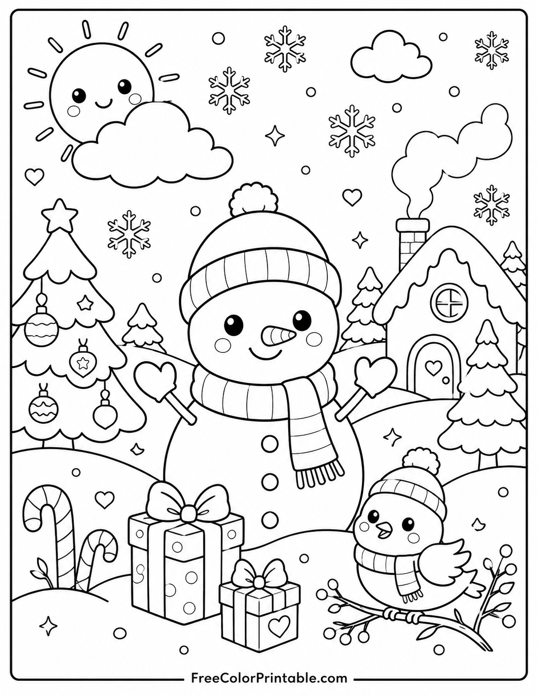 Festive Snowman In A Winter Wonderland
