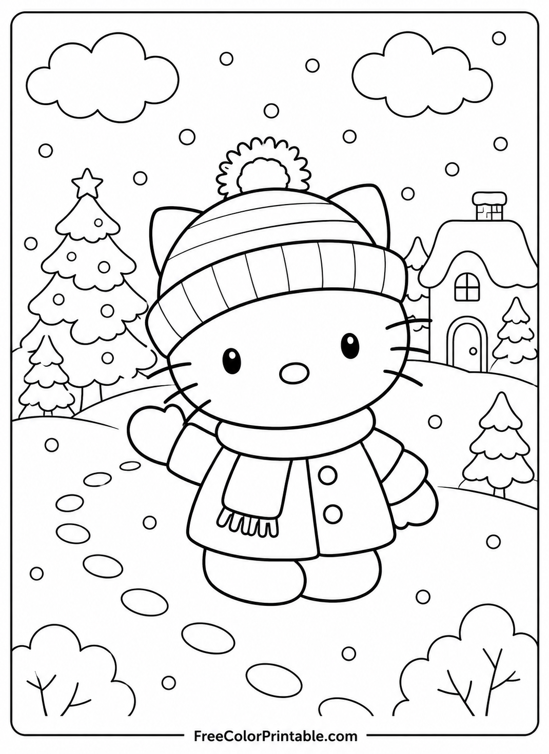 Winter Wonderland With A Cute Cat