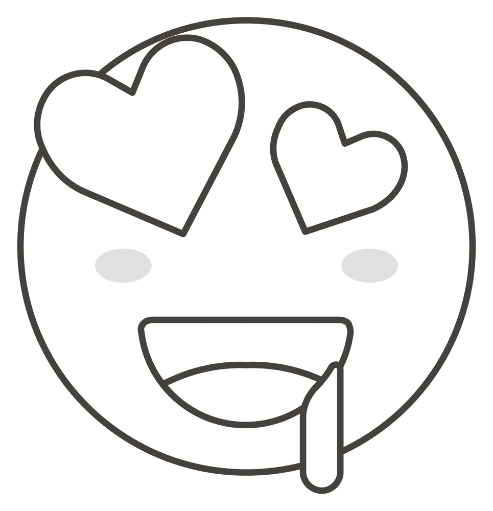013 Smiling Face With Heart Eyes Coloring Page Md Coloring Page — Free Printable — free printable coloring page