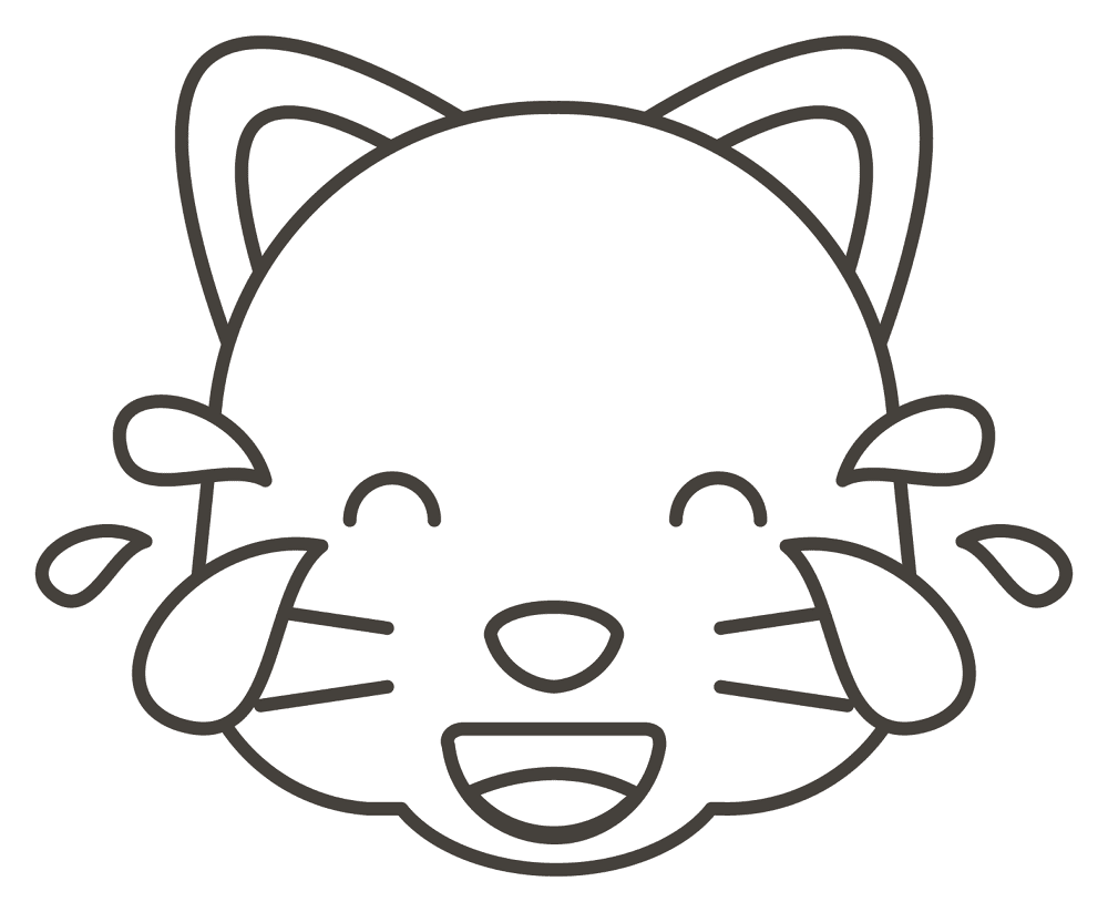 098 Cat Face With Tears Of Joy Coloring Page Md Coloring Page — Free Printable — free printable coloring page