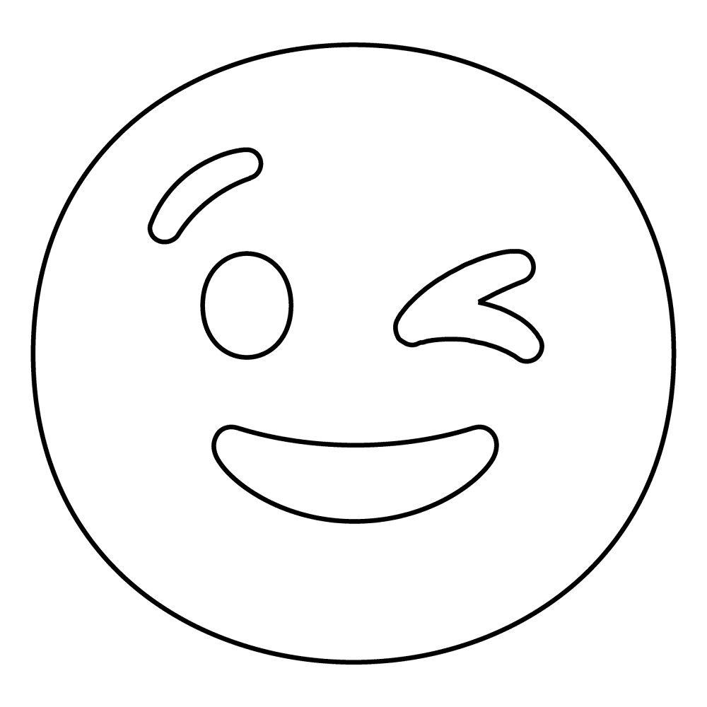 12 Winking Face Emoji Coloring Page Md Coloring Page — Free Printable — free printable coloring page