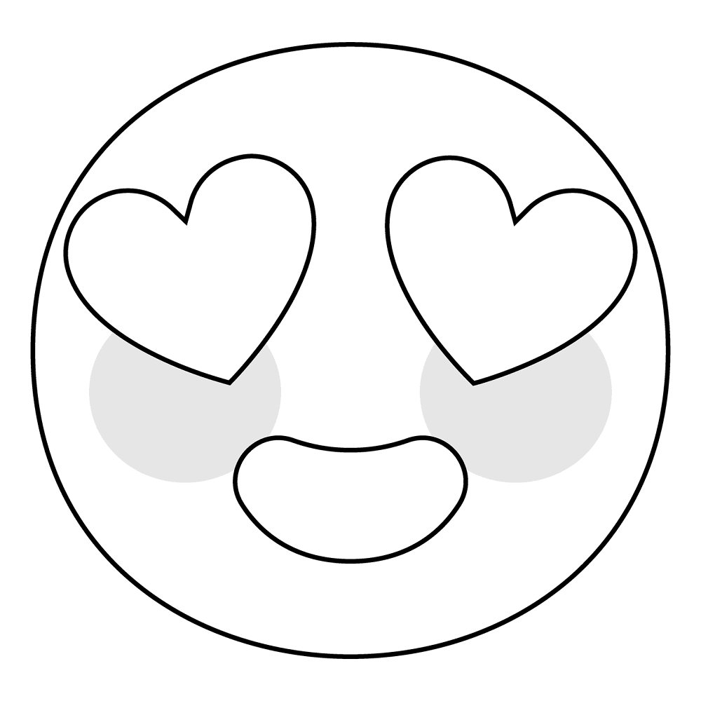 16 Smiling Face With Heart Eyes Emoji Coloring Page Md Coloring Page — Free Printable — free printable coloring page