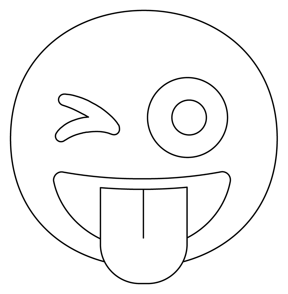 26 Winking Face With Tongue Emoji Coloring Page Md Coloring Page — Free Printable — free printable coloring page