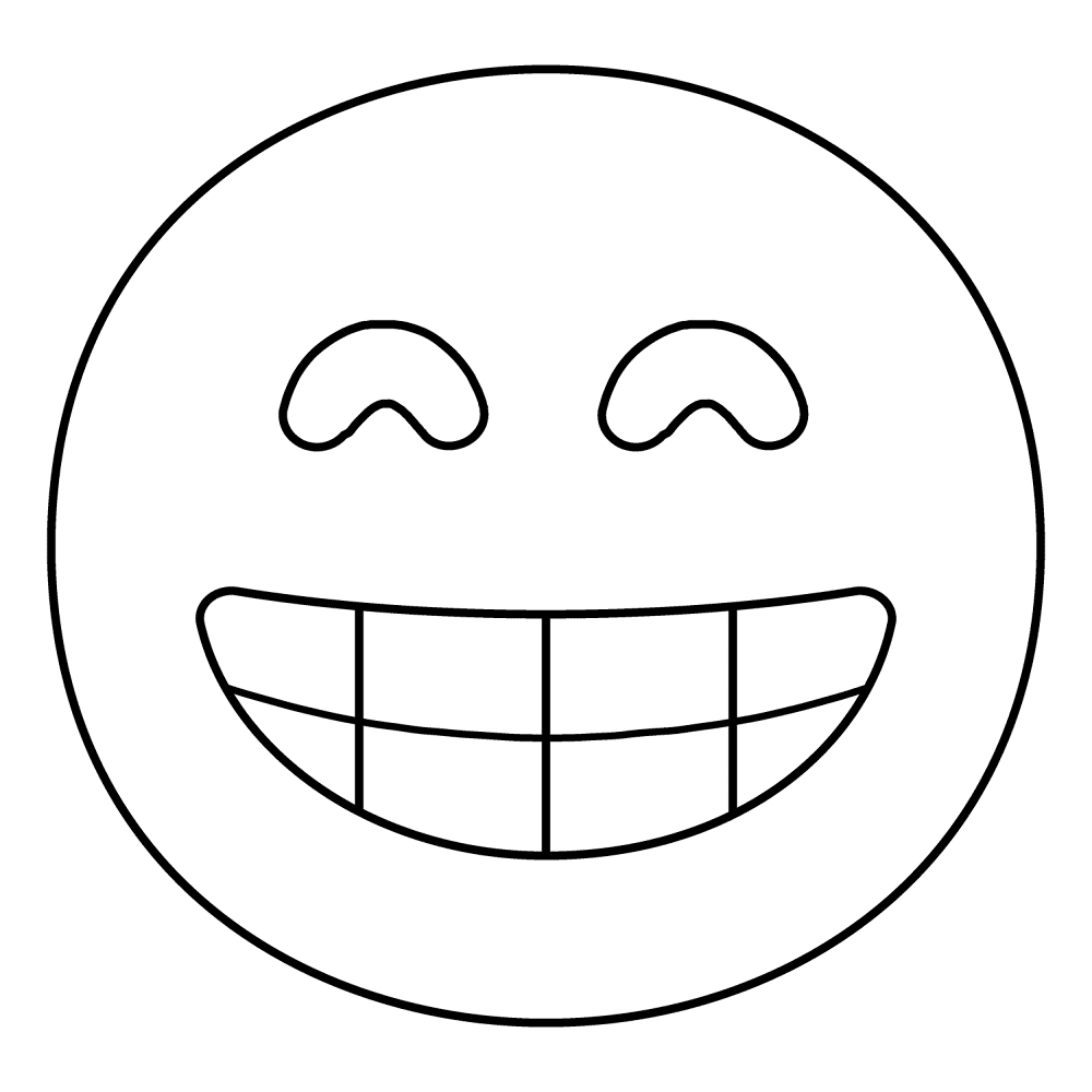 4 Beaming Face With Smiling Eyes Emoji Coloring Page Md Coloring Page — Free Printable — free printable coloring page
