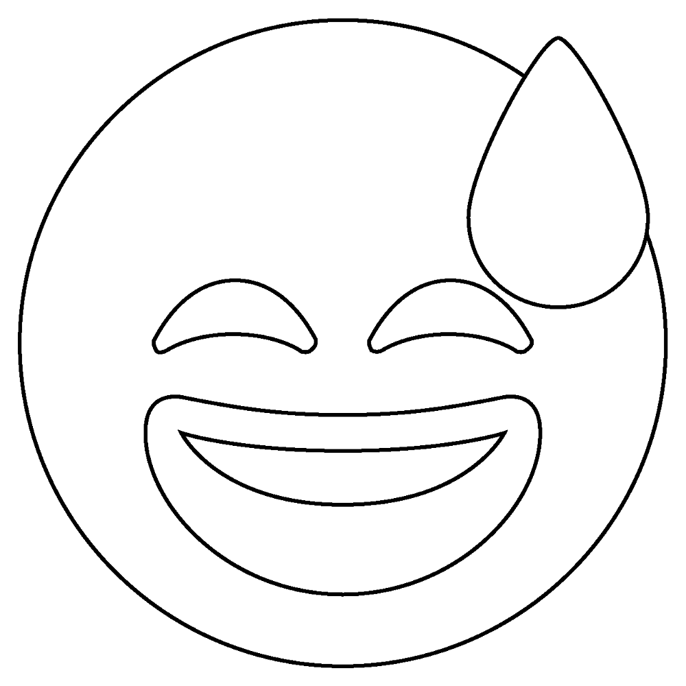 6 Grinning Face With Sweat Emoji Coloring Page Md Coloring Page — Free Printable — free printable coloring page