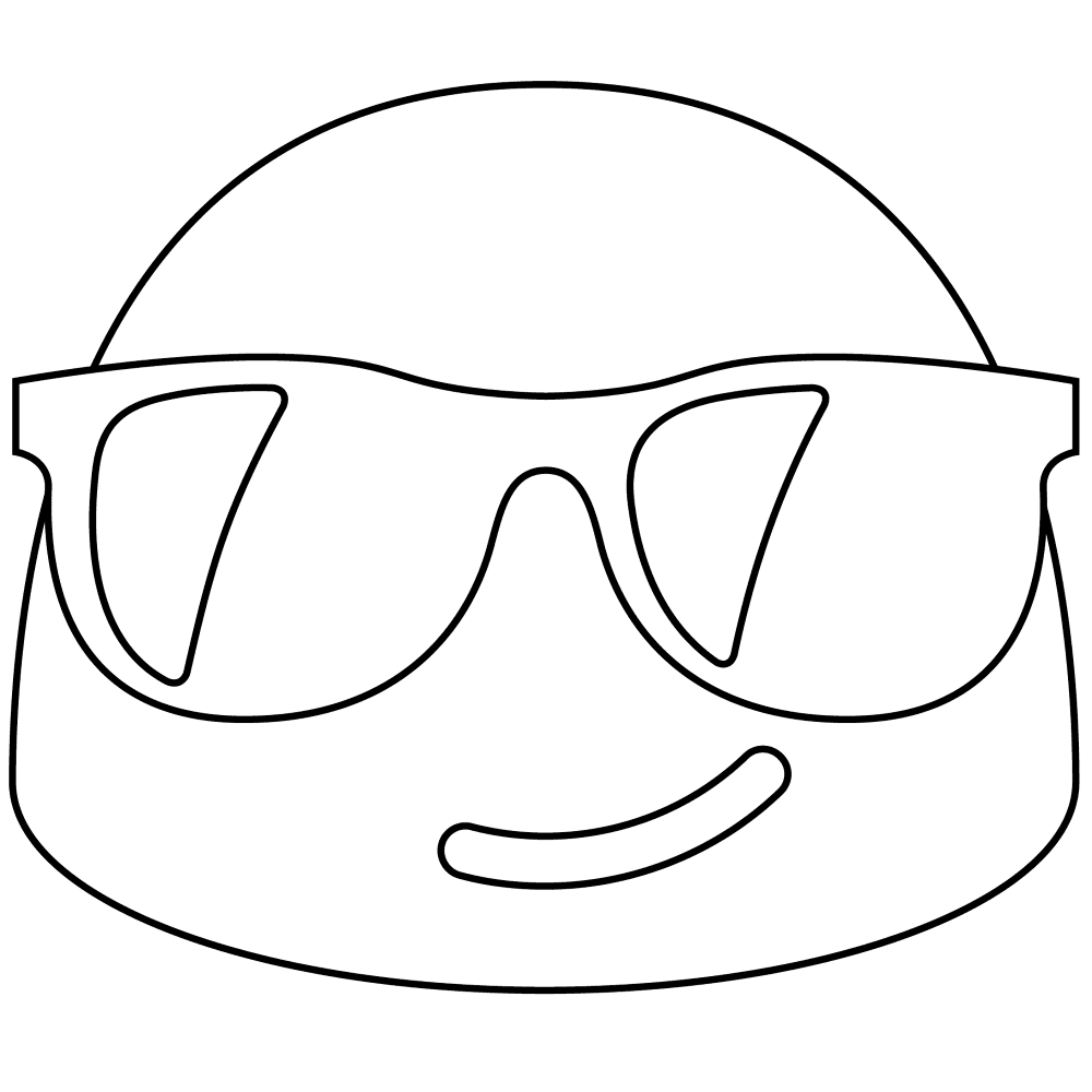 70 Smiling Face With Sunglasses Emoji Coloring Page Md Coloring Page — Free Printable — free printable coloring page