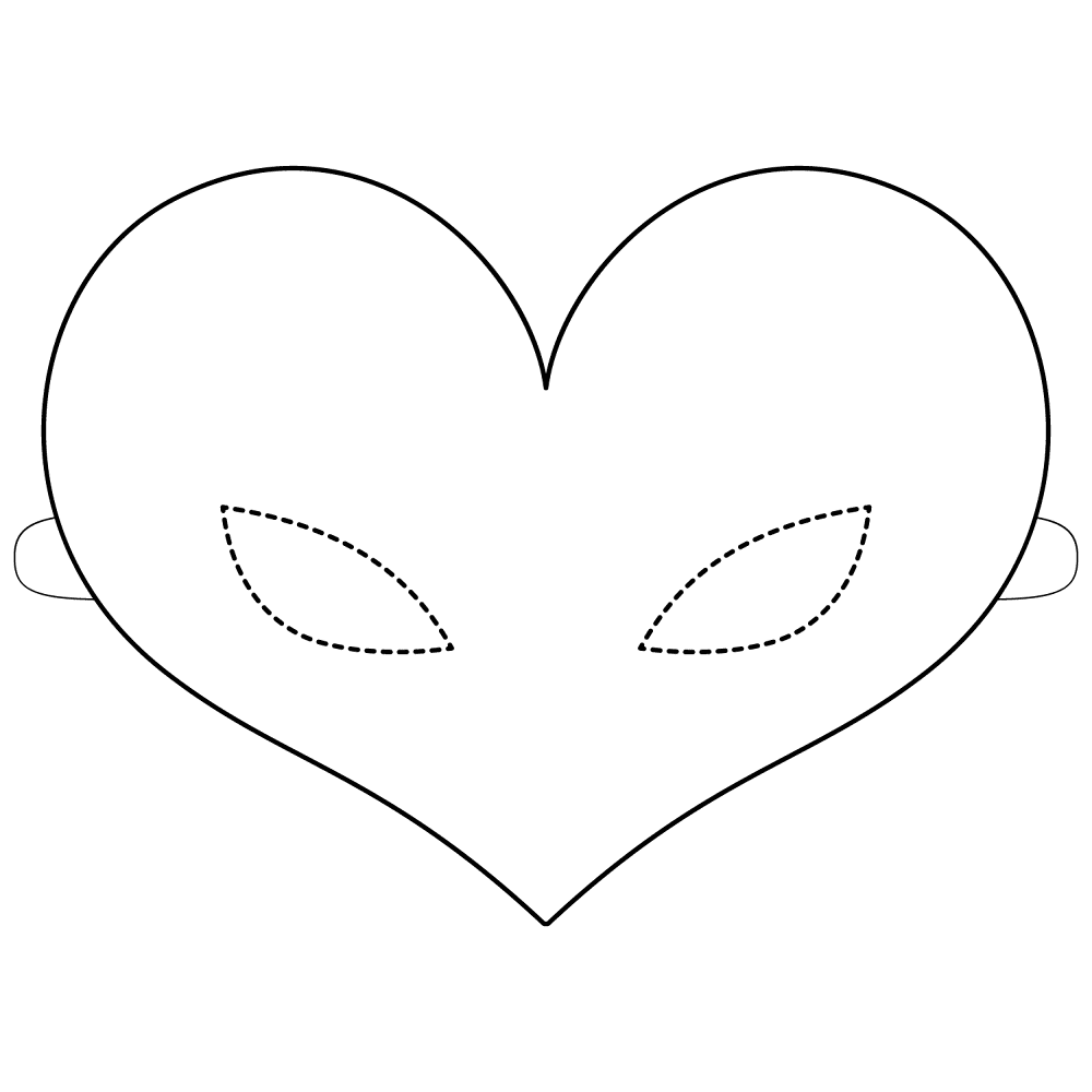 Heart Mask Coloring Page Md Coloring Page — Free Printable — free printable coloring page