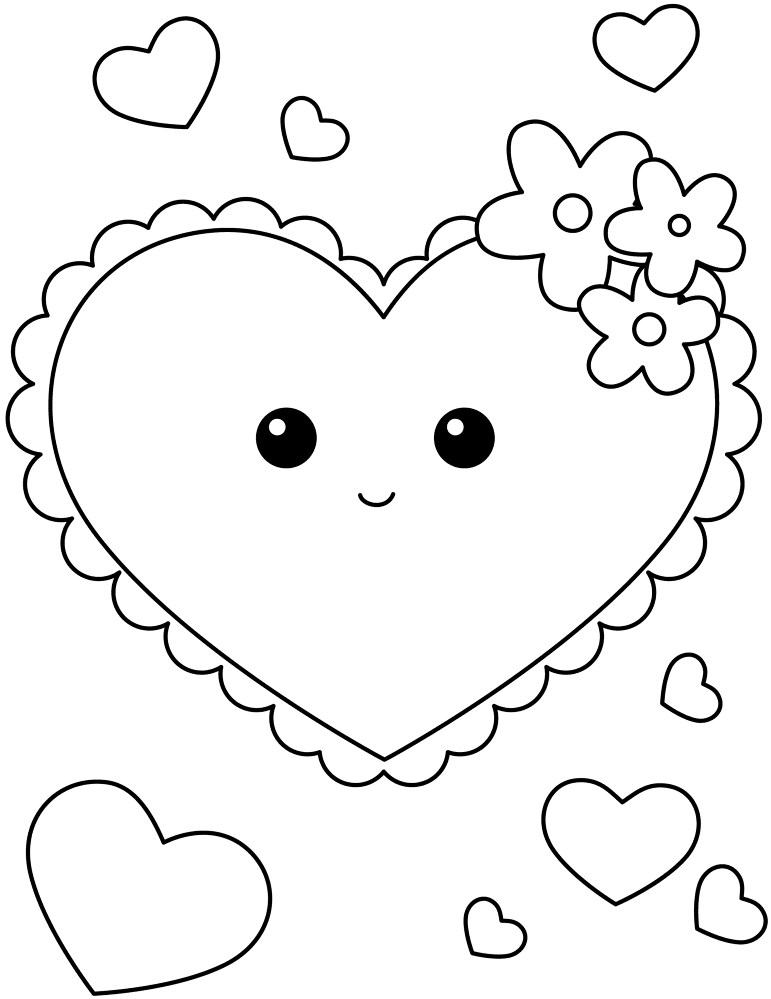 Kawaii Heart Coloring Page Md Coloring Page — Free Printable — free printable coloring page