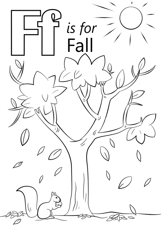 Letter F Is For Fall Coloring Page Md Coloring Page — Free Printable — free printable coloring page