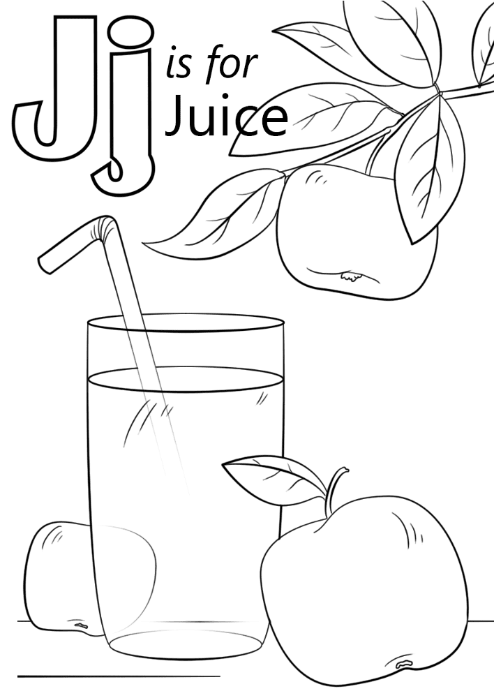 Letter J Is For Juice Coloring Page Md Coloring Page — Free Printable — free printable coloring page