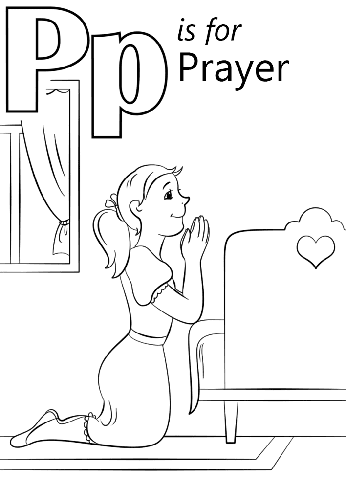 Letter P Is For Prayer Coloring Page Md Coloring Page — Free Printable — free printable coloring page