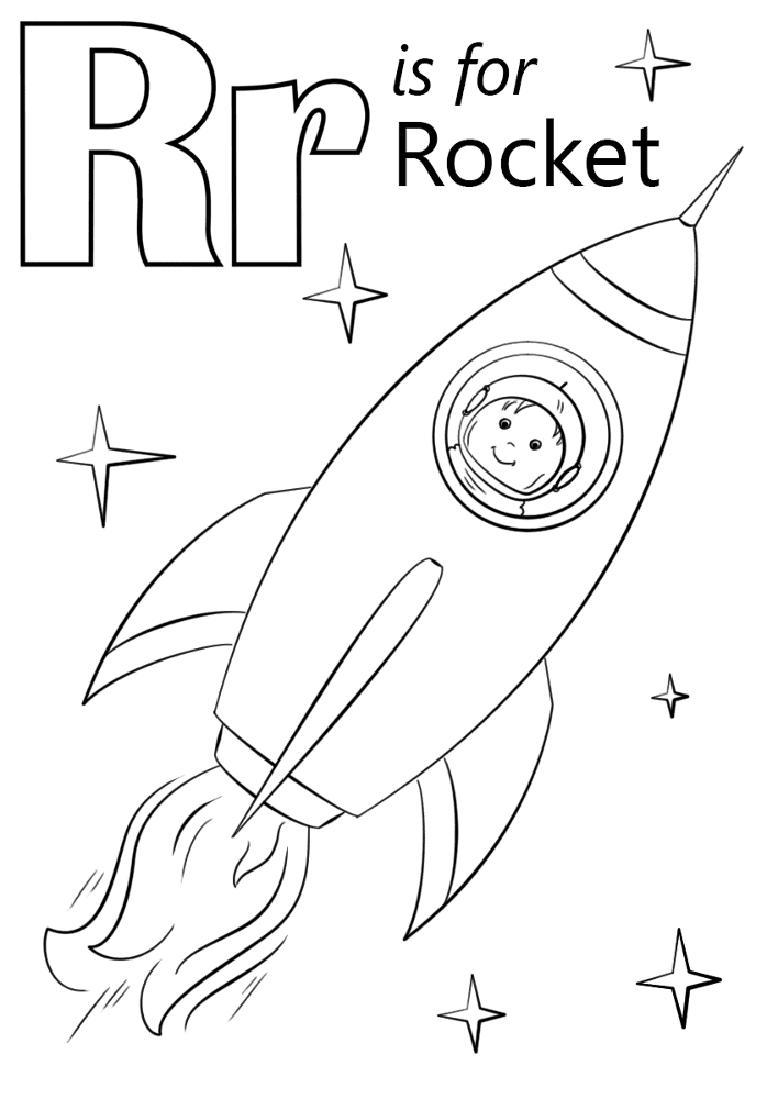 Letter R Is For Rocket Coloring Page Md Coloring Page — Free Printable — free printable coloring page
