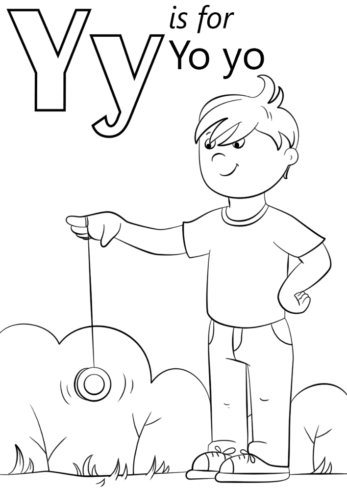Letter Y Is For Yo Yo Coloring Page Md Coloring Page — Free Printable — free printable coloring page